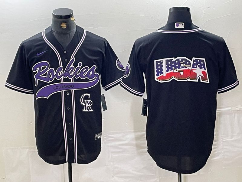 Men Colorado Rockies Blank Black Joint name Nike 2024 MLB Jersey style 4